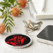 Porte-clés Porte - clé argenté rouge de Baphomet (Côté)
