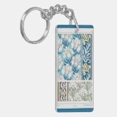 Porte-clés Porte - clé Art nouveau iris lys floral textile ar (Devant gauche)