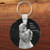Porte-clés porte - clé avec demander, chercher, frapper (Recto)