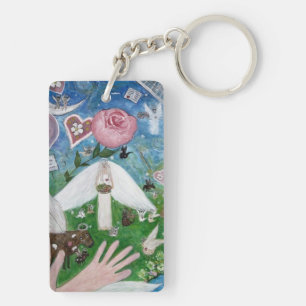 Porte-clés Porte - clé avec des animaux et des anges