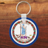 Porte-clés Porte - clé avec drapeau de l'État de Virginie (Recto)