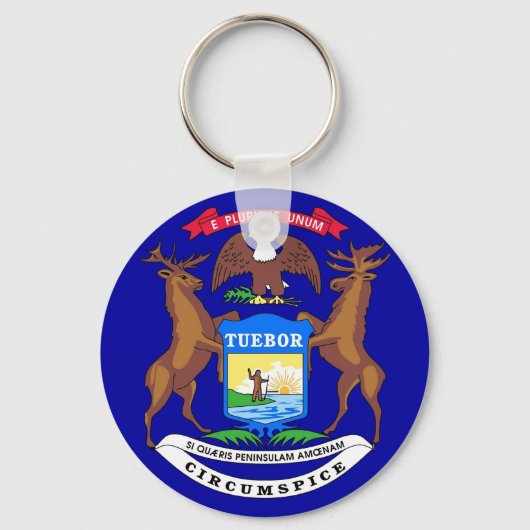 Porte-clés Porte - clé avec drapeau de l'État du Michigan (Recto)