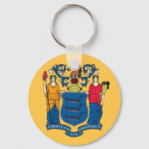 Porte-clés Porte - clé avec drapeau de l'État du New Jersey