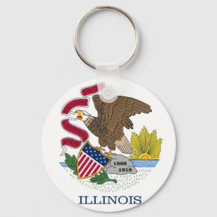Porte-clés Porte - clé avec drapeau de l'Illinois