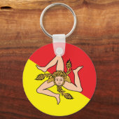 Porte-clés Porte - clé avec Drapeau de Sicile, Italie (Recto)