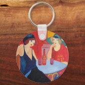 Porte-clés Porte - clé avec femmes à café (Recto)