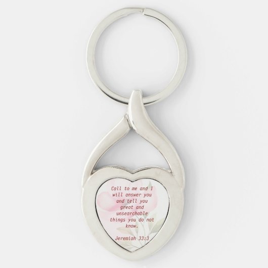 Porte-clés porte - clé avec Jérémie 33:3 (Devant)