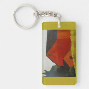 Porte-clés Porte - clé avec la grange rouge