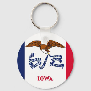 Porte-clés Porte - clé avec le drapeau de l'État de l'Iowa