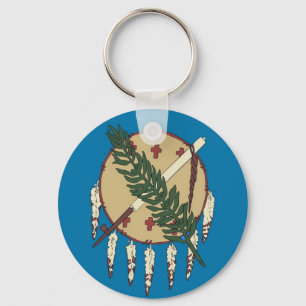 Porte-clés Porte - clé avec le drapeau de l'État de l'Oklahom