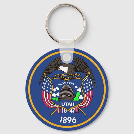 Porte-clés Porte - clé avec le drapeau de l'État de l'Utah (Recto)