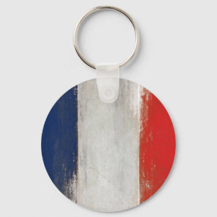 Porte-clés Porte - clé avec le drapeau français vintage sal