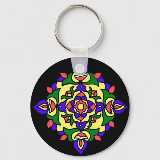 Porte-clés Porte - clé avec Motif Rangoli (Recto)