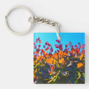 Porte-clés Porte - clé avec photo de feuilles d'automne