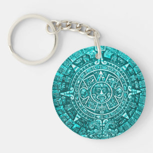 Porte-clés Porte - clé aztèque turquoise de calendrier