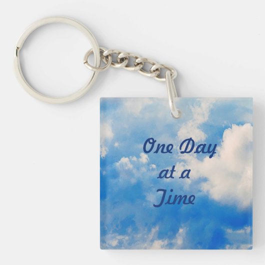 Porte-clés Porte - clé-Azure Avec Nuages Blancs (Devant)
