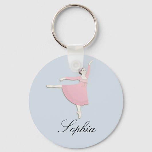 Porte-clés Porte - clé Ballerina rose personnalisable (Recto)
