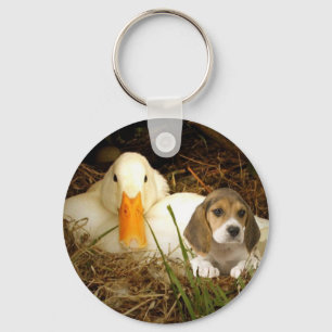 Porte-clés Porte - clé beagle avec canard