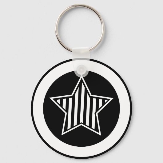 Porte-clés Porte - clé Black et White Star (Recto)