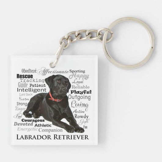 Porte-clés Porte - clé Black Lab Traits (Dos)