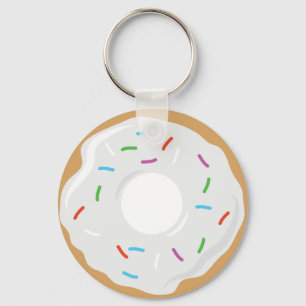 Porte-clés Porte - clé blanc de beignet de crème