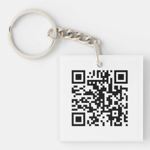Porte-clés Porte - clé blanc de coutume de CODE de QR