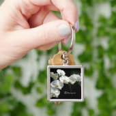 Porte-clés Porte - clé blanc d'orchidées (main)