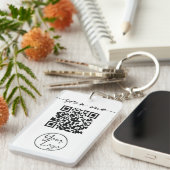 Porte-clés Porte - clé blanc élégant du code QR moderne (Devant droit)