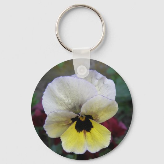 Porte-clés Porte - clé blanc et jaune Pansy (Recto)