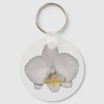 Porte - clé blanc orchidée