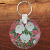 Porte-clés Porte - clé blanc roses (Recto)