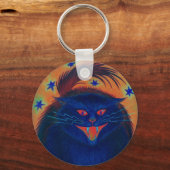 Porte-clés Porte - clé bleu chat effrayant (Recto)