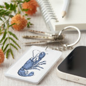 Porte-clés Porte - clé bleu de homard avec la rétro image (Devant droit)