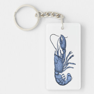 Porte-clés Porte - clé bleu de homard avec la rétro image