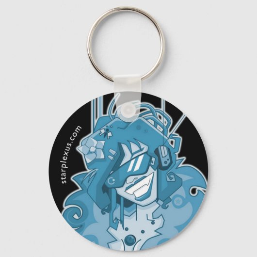 Porte-clés porte - clé bleu électrique (Recto)