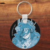 Porte-clés porte - clé bleu électrique (Recto)