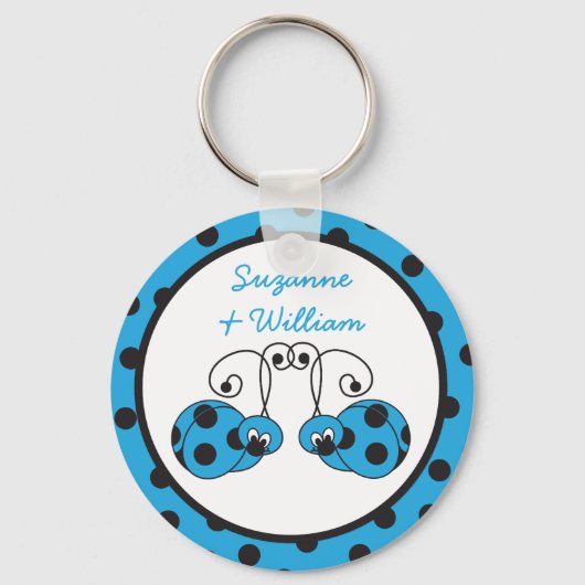Porte-clés Porte - clé bleu Ladybug Couple (Recto)