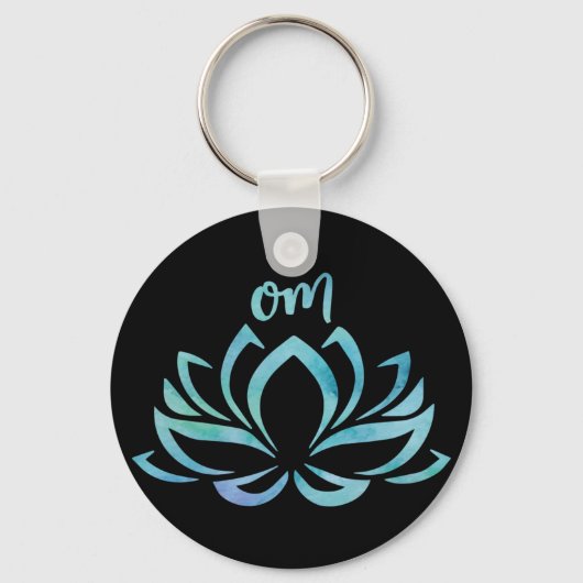 Porte-clés Porte - clé bleu Lotus Om (Recto)