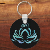 Porte-clés Porte - clé bleu Lotus Om (Verso)