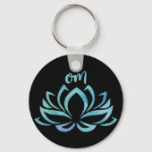 Porte-clés Porte - clé bleu Lotus Om (Verso)
