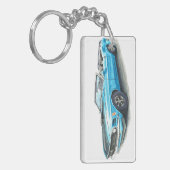 Porte-clés porte - clé bleu Mustang 1970 (Devant gauche)