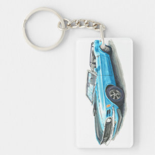 Porte-clés porte - clé bleu Mustang 1970