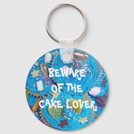 Porte-clés Porte - clé Blue Cupcakes "cake lover" (Recto)