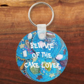 Porte-clés Porte - clé Blue Cupcakes "cake lover" (Recto)