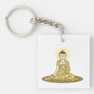 Porte-clés Porte - clé Bouddha Sérénité dorée