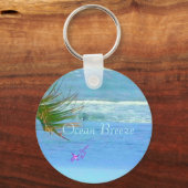 Porte-clés Porte - clé Bouton Bleu Brise Océan (Recto)