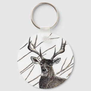 Porte-clés Porte - clé Bouton de base Deer 2,25 pouces