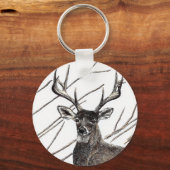 Porte-clés Porte - clé Bouton de base Deer 2,25 pouces (Recto)