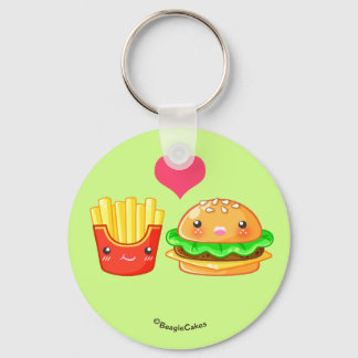 Porte-clés Porte - clé Bouton de hamburger mignon et fruits