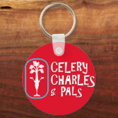 Porte-clés porte - clé Bouton rouge 'Charles & Pals' (Recto)